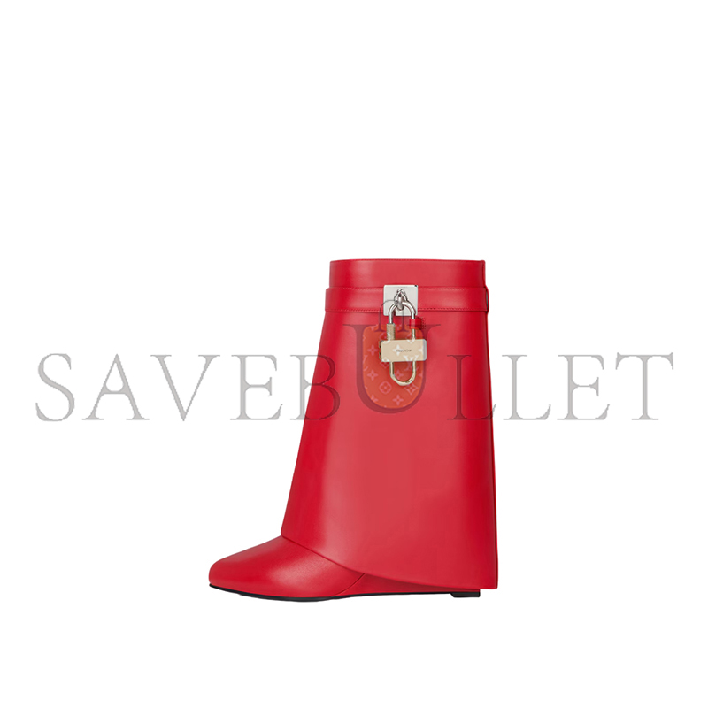 GIVENCHY RED SHARK LOCK BOOTS 